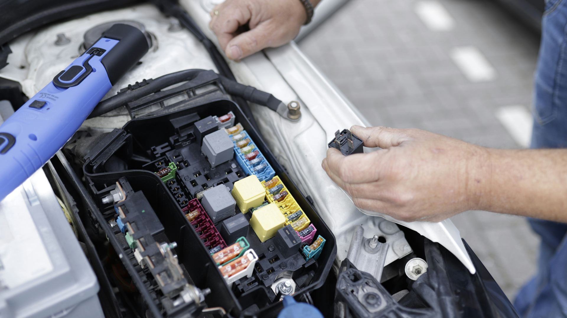 Close-up of maintenance parts